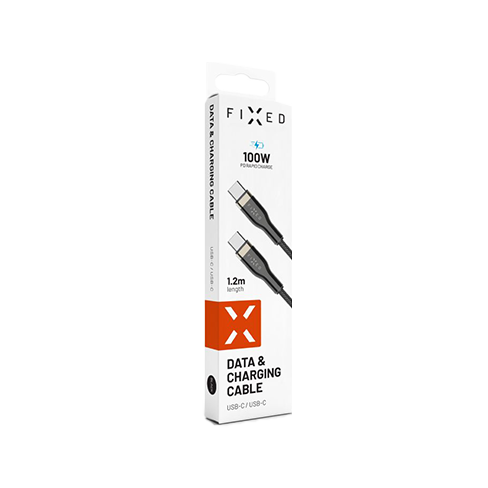Fixed USB-C to USB-C 1.2m 100W kabelis Black 8 img.