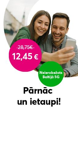 Tarifu plāns Bite Neierobežots Baltijā 5G par akcijas cenu 12,45 euro mēnesī.